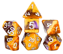 Sirius Dice - Diagonal Slick - Amethyst Geode 7pc+1 bonus